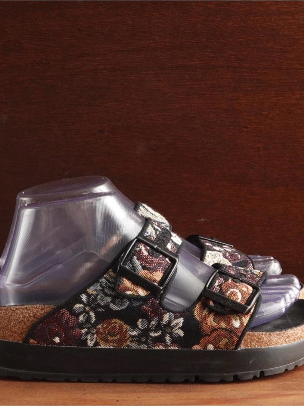 Birkenstock Arizona Pap Platform Sandals WMS SZ 10 Brocade Flex Platform Boho - Picture 2 of 4